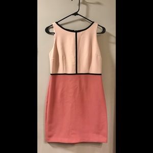 Ann Taylor LOFT Pink Retro Color Block Sleeveless Dress Womens Petite size 4P